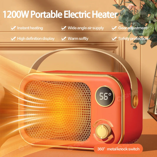 2024 New 1200W Portable Electric Heater Home Warmer Space Heater Portable With LED Display Screen PTC Ceramic Heating for Home