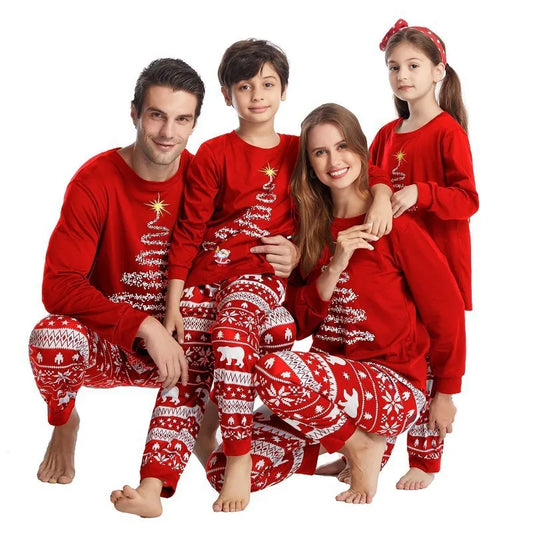 2024 Christmas Family Matching Pajamas Adults Kids Family Outfit Top+Pants 2PCS Xmas Sleepwear Baby Jumpsuit Dog Clothes