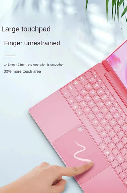 15.6 Inch Pink Laptop Windows 11 10 Pro 1920*1080 Cheap Portable Intel Laptop D4 12G RAM 128GB/256GB/512GB/1TB SSD HDMI Port