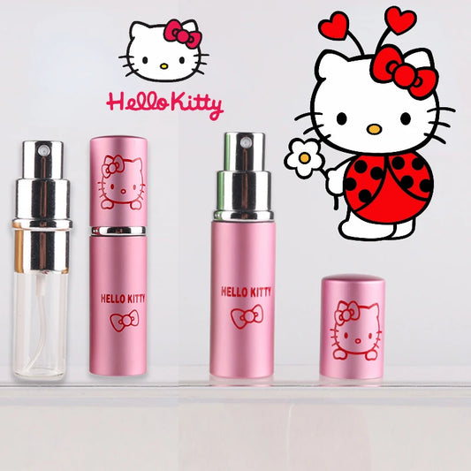 10ml Sanrio Hello Kitty Perfume Bottle Cartoon Pattern Portable Mini Refillable Spray Jar Scent Pump Empty Cosmetic Containers