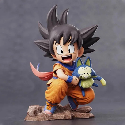 10cm/3.93in Anime Dragon Ball Z Figure DBZ Goku Figure Goku Embrace Puar PVC Anime Collectible Model Toys Gifts